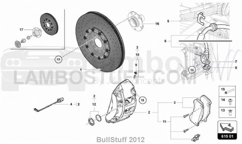 2016 Lamborghini AVENTADOR SV LP750-4 ROADSTER EUROPE BRAKE DISC (615.01.00)
